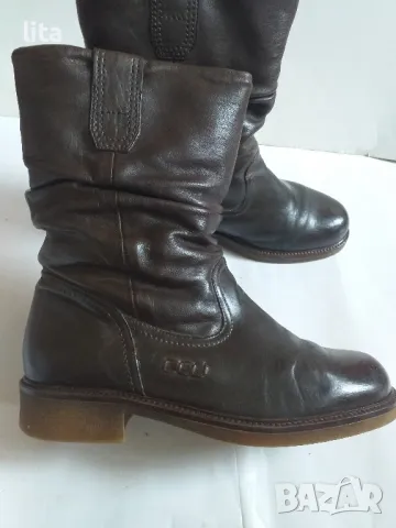 Кожени зимни боти (кафяви) Размер 38 , снимка 3 - Дамски боти - 48267914