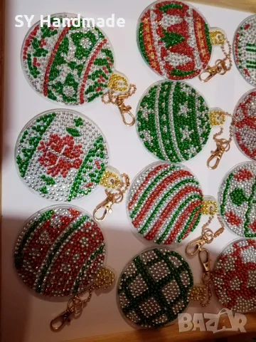 Диамантени коледни топки - 13бр, снимка 4 - Декорация за дома - 48003741