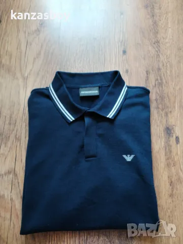 Emporio Armani Cotton Printed Logo Stretch - страхотна мъжка тениска КАТО НОВА М, снимка 10 - Тениски - 49668070