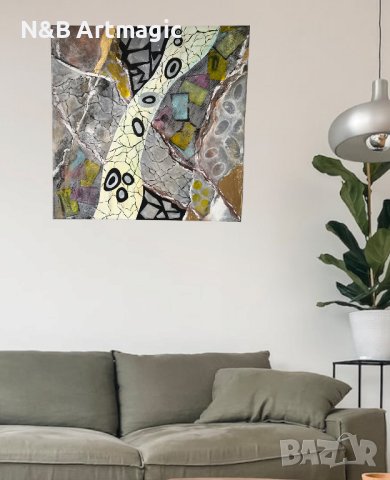 Абстрактна Картина 60/60 см, снимка 5 - Картини - 43252288