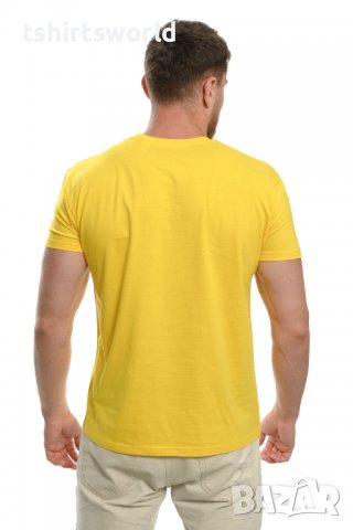 Нова мъжка изчистена тениска в жълт цвят, снимка 2 - Тениски - 37670426