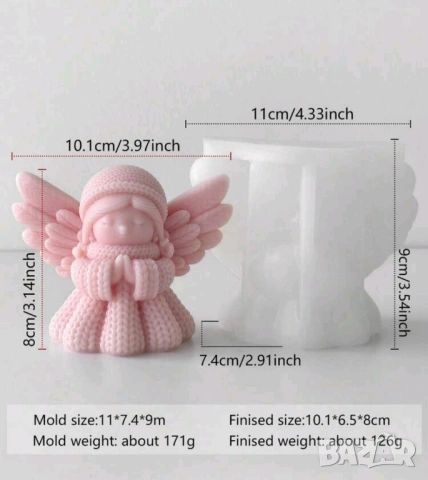 Молд плетен ангел , снимка 8 - Форми - 53412472