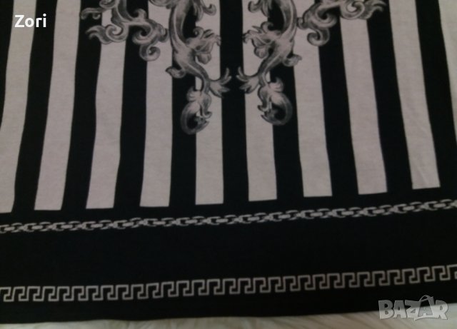 Черна блуза с Версаче принт , снимка 3 - Тениски - 40349728