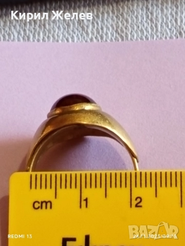 СТАРИНЕН КЛАСИЧЕСКИ ПРЪСТЕН с ГРАНАТ РЯДКО РЕТРО БИЖУ 52307, снимка 11 - Пръстени - 52544761