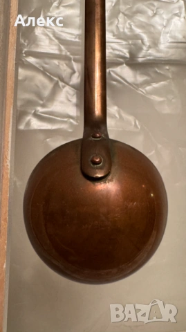 Масивен Френски меден голям черпак– кован., снимка 4 - Антикварни и старинни предмети - 53157684