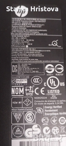 Оригинално зарядно HP 19.5v 7.7A., снимка 3 - Друга електроника - 53315989