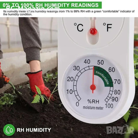 Евтин аналогов термометър с влагомер хигрометър за дома стая балкон вътрешна и външна температура, снимка 3 - Други стоки за дома - 51028423