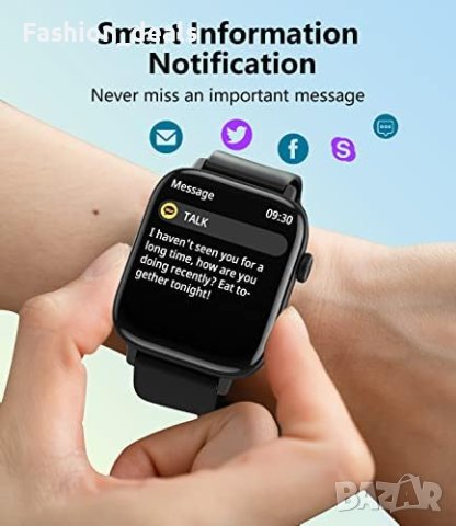 Нов Bluetooth Смарт часовник за Мъже Жени, 1.9 инча Водоустойчив, снимка 3 - Смарт гривни - 42959557