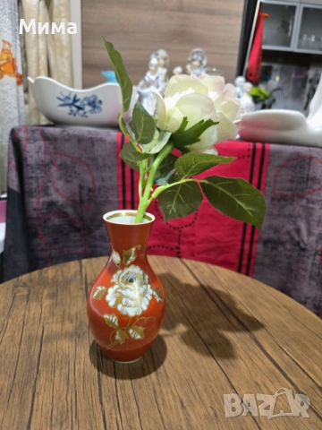 Винтидж немска оранжева вазичка, снимка 6 - Вази - 52510958