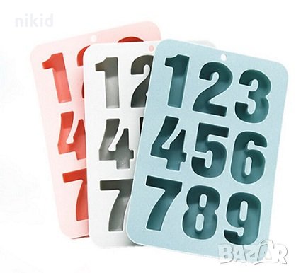 Едри дебели числа цифри дълбок силиконов молд форма калъп фондан шоколад гипс сапун 