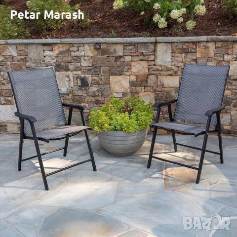 Градински стол Позитано – Kraftworld Garden сгъваем, дишащ, с регулируема облегалка,за градина и към, снимка 2 - Градински мебели, декорация  - 50822619