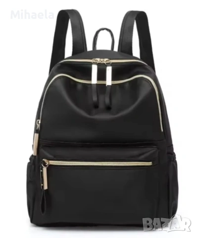 🎒 Стилна черна раница с златни ципове – нова, снимка 3 - Раници - 53413352