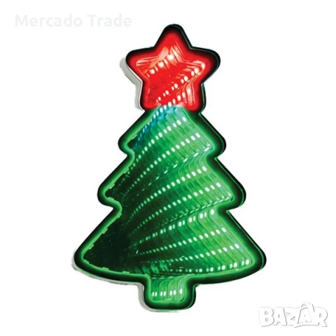 Коледен гирлянд Елхички, С огледален ефект, LED светлини, снимка 3 - Декорация за дома - 52633152