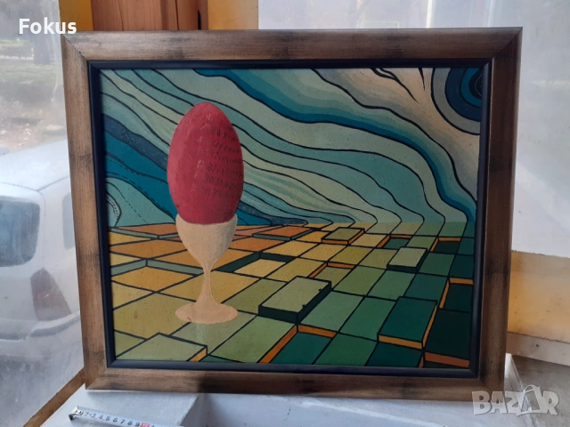 Картина импресия масло на платно рамка, снимка 2 - Антикварни и старинни предмети - 53431468