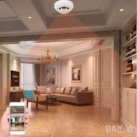 4К WiFi камера в димен детектор, скрита камера, охрана, нощно виждане, снимка 3 - HD камери - 52071278