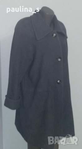 Луксозно вълнено палто в цвят Петрол "Three luster"® / голям размер , снимка 2 - Палта, манта - 26879606
