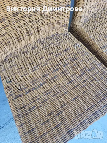 Комплект от 4 стола - ратан, снимка 4 - Столове - 47994360