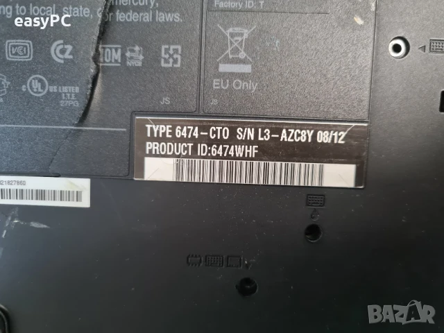 Продавам NB Lenovo Thinkpad T400 - части, снимка 6 - Части за лаптопи - 51092436