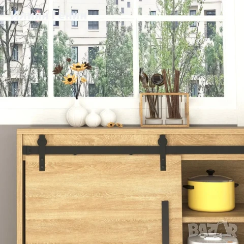 HOMCOM комплект обков за плъзгаща се врата с подова направляваща, снимка 5 - Други - 51140561