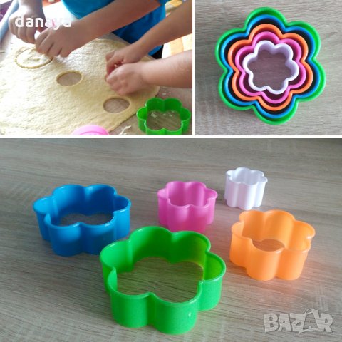 573 Формички за сладки цвете резци за тесто бисквити курабии 5бр в комплект