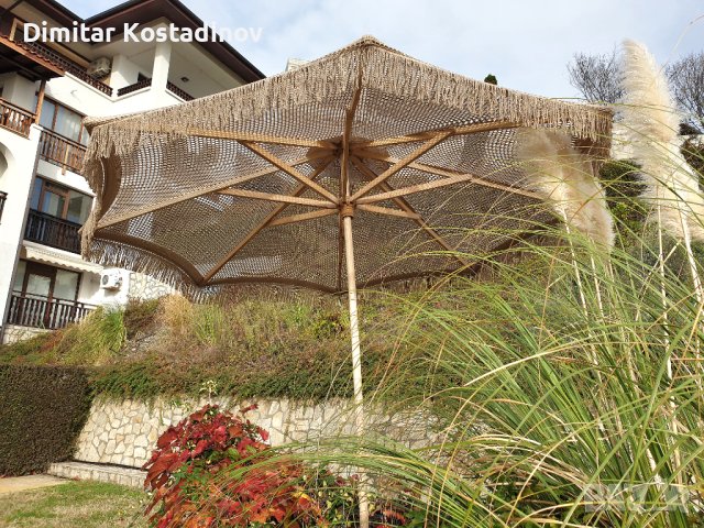 Плетени чадъри тип макраме за градина, плаж, ресторант или бийч бар, снимка 9 - Градински мебели, декорация  - 43956841