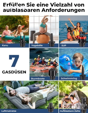 Нова електрическа SUP помпа DEERFAMY 15000 mAh, 20 PSI, акумулаторна, за SUP, бързо зареждане ..., снимка 2 - Друга електроника - 52077859