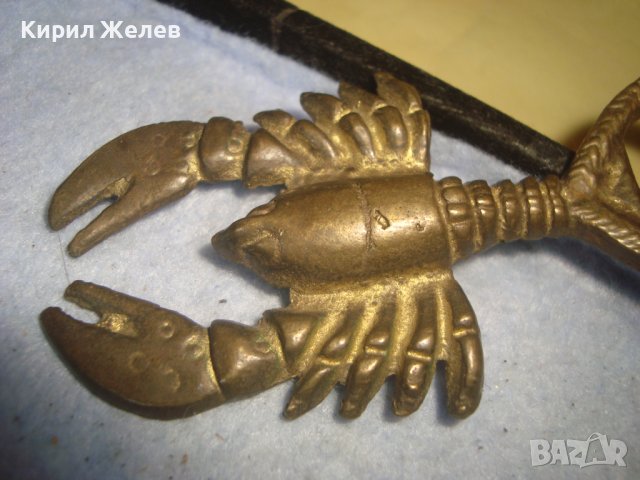 СТАРА БРОНЗОВА ФИГУРАЛНА ОТВАРАЧКА за ЗОДИЯ РАК 32105, снимка 9 - Антикварни и старинни предмети - 38163011