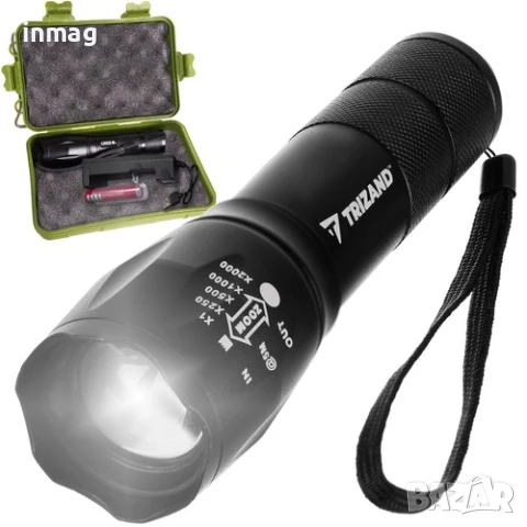 LED фенер Trizand, метален, акумулаторен, 13.5 см , опция да работи и само с батерии 3 х ААА 52138, снимка 1