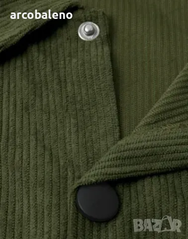 Ежедневна мъжка риза с много джобове от рипсено кадифе с копчета, 3цвята , снимка 3 - Ризи - 47510386