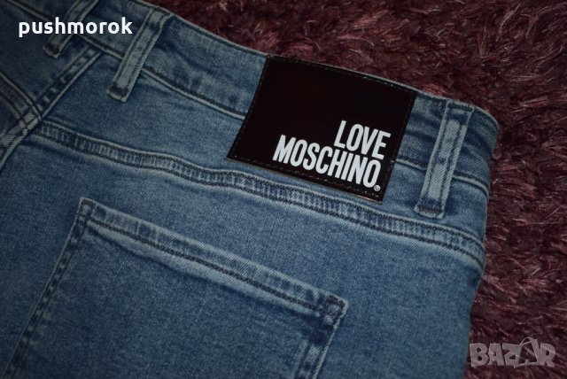 Love Moschino logo print straight-leg jeans Sz 31, снимка 7 - Дънки - 35220765