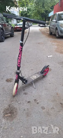Тротинетка Raven Straight Black/Pink, Сгъваема, С ръчна спирачка, снимка 1
