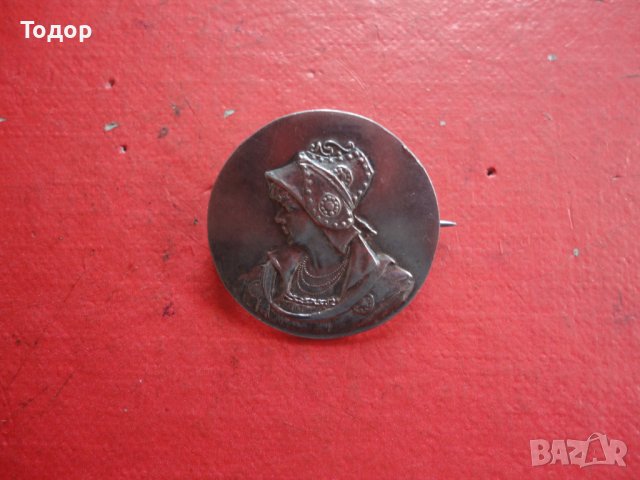 Старинна сребърна брошка знак , снимка 6 - Колиета, медальони, синджири - 40679515