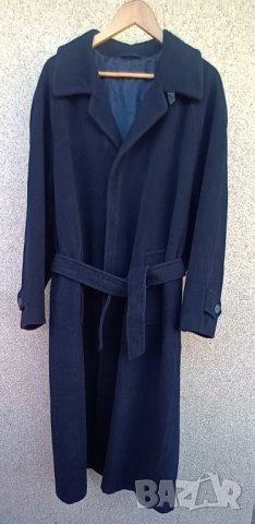 Черно дълго дамско палто с реглан ръкав и цепка отзад., снимка 3 - Палта, манта - 43516788