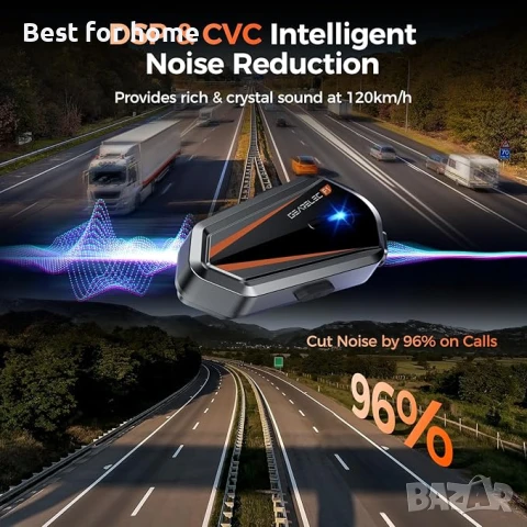 Gearelec V5.3BT Bluetooth слушалка за мотоциклетна каска , снимка 6 - Аксесоари и консумативи - 50505500