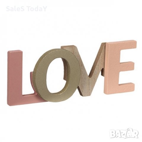 Дървена табела Любов, LOVE, 17x0.8x6.7cm