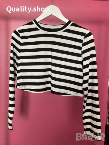 Crop блуза с дълъг ръкав