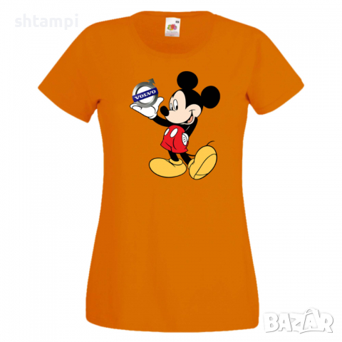Дамска тениска Mickey Mouse Volvo.Подарък,Изненада,, снимка 6 - Тениски - 36529641