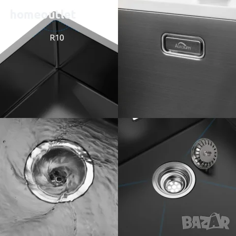 ПРОМОЦИЯ Кухненска мивка от неръждаема стомана с нано покритие 913258-06-JHG0606, снимка 2 - Мивки - 51128365