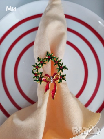 Пръстен за салфетки,украса,коледни,коледен, снимка 8 - Аксесоари за кухня - 38647021