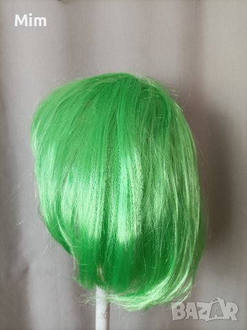  Неоново зелена перука с бретон , снимка 7 - Аксесоари за коса - 37225069