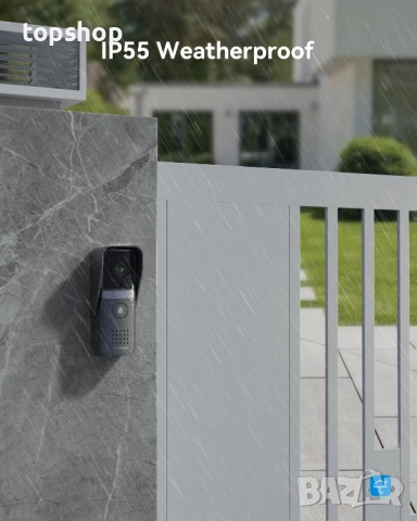 Чисто нова TMEZON Кабелна видеодомофонна система с 2 * 7 инчаови монитора, видео звънец с камера..., снимка 7 - Други - 52034366