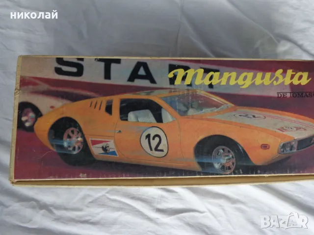 Ретро детска пластмасова количка De Tomaso  mangusta  M 1: 12made in GDR , снимка 1