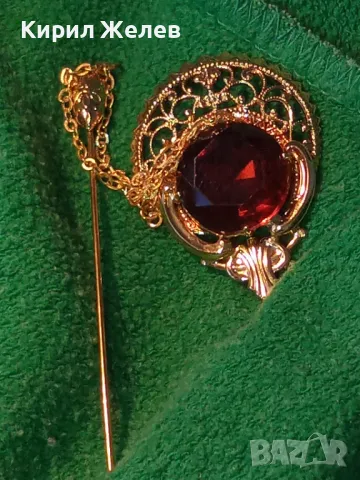 ШАРМАНТНА АРИСТОКРАТИЧНА ПОЗЛАТЕНА РЕТРО СТИЛ БРОШКА АРТ ИГЛА ЗАБОДКА с ФАСЕТИРАН ЦИТРИН 48808, снимка 13 - Други - 48734344