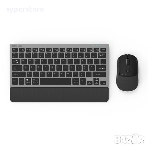 2 в 1 Комплект клавиатура и мишка Безжични Delux K3300G+M520GX Черен, снимка 1 - Клавиатури и мишки - 39067217