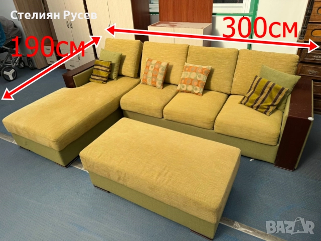 130855 разтегателен ъглов холов диван / канапе с ракла и функция сън + островче smr -цена 585 лв ил