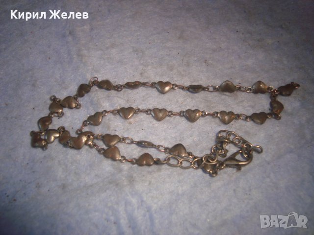 СТАРО ПОСРЕБРЕНО РЕТРО КОЛИЕ със СЪРЧИЦА 27888, снимка 4 - Антикварни и старинни предмети - 37115265