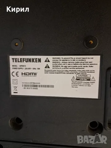 Telefunken 43FE5510 цял или за части, снимка 2 - Телевизори - 48016543