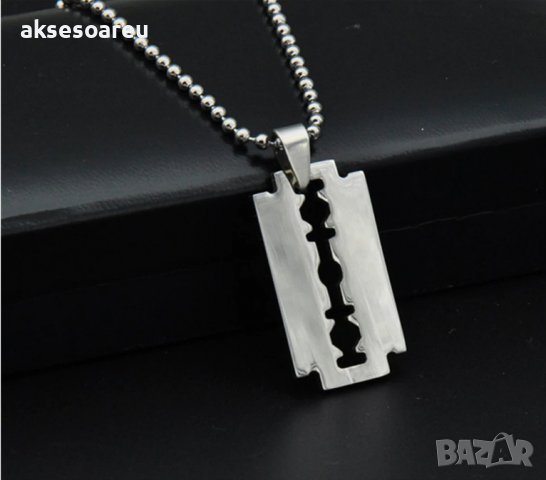 Колие бръснарско ножче  от неръждаема стомана бръснач медальон мъжки бижута огърлици висулки с вериж, снимка 14 - Колиета, медальони, синджири - 38356270