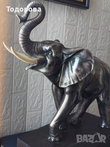 Огромна сребърна фигура на слон.Сребро 800, снимка 15 - Антикварни и старинни предмети - 52181423