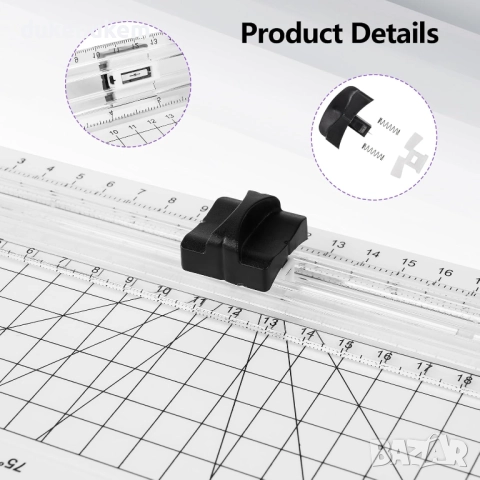 A5 мини гилотина за хартия – прецизен и безопасен ротационен нож за снимки, картички и хоби проекти, снимка 3 - Други - 52623943